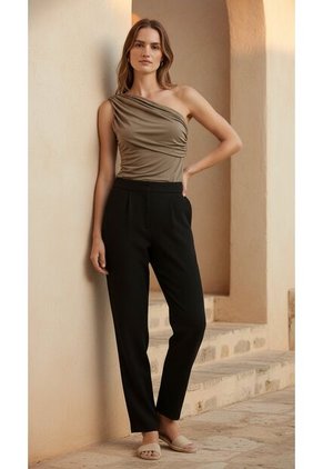 Camiseta Manga Sisa Café Para Mujer