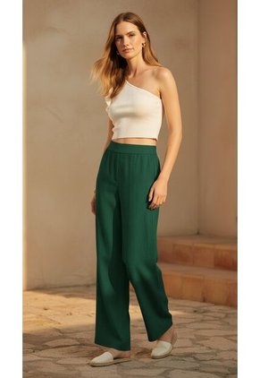 Pantalón Verde Amplio Mujer