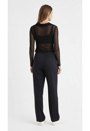 Blusa Manga Larga Negra En Malla Para Mujer