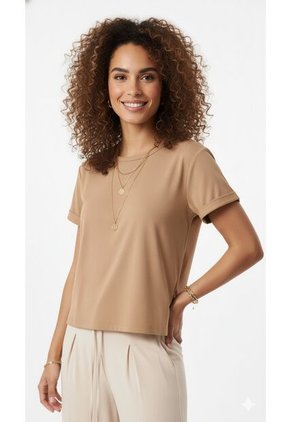 Camiseta Manga Corta Piel Para Mujer