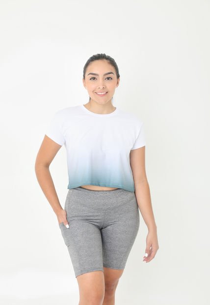 Camiseta Deportiva Blanca Sublimada Para Mujer Belife