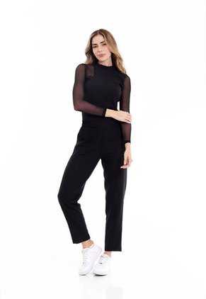 Blusa Manga Larga Negro Para Mujer Belife