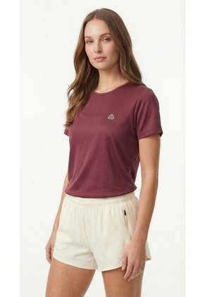 Camiseta Deportiva Vino Manga Corta Para Mujer