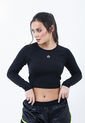 Camiseta Deportiva Negra Manga Larga Para Mujer Belife de Belife