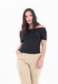 Blusa Para Mujer Negro Cuello Bandeja Amplio Para Mujer Belife de Belife