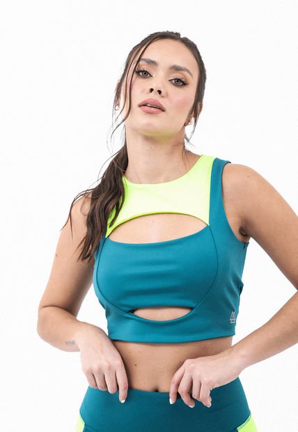 Top Deportivo Verde Puerto Con Detalle Interior Y Elasticos Para Mujer Belife