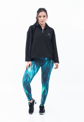 Chaqueta Deportiva Negra Con Cierre Transfer Para Mujer Belife