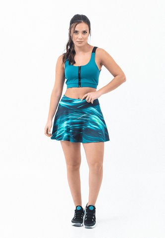 Top Deportivo Azul Con Cierre Frontal Para Mujer Belife Belife