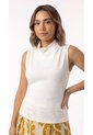 Blusa Ivory Manga Sisa Con Cuello Alto Para Mujer de Belife