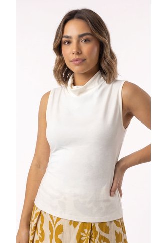 Blusa Ivory Manga Sisa Con Cuello Alto Para Mujer Belife