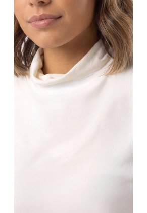 Blusa Ivory Manga Sisa Con Cuello Alto Para Mujer