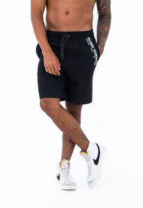 Bermuda Negra Con Estampado Para Hombre Belife
