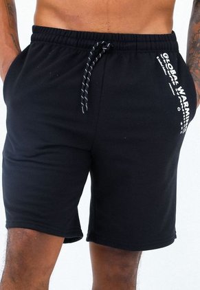 Bermuda Negra Con Estampado Para Hombre Belife