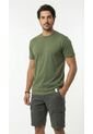 Camiseta Verde Militar Manga Corta Para Hombre de Belife