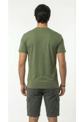 Camiseta Verde Militar Manga Corta Para Hombre