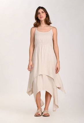 Vestido Largo Crudo Mujer Belife