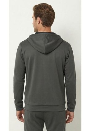 Chaqueta Deportiva Gris Con Capucha Para Hombre