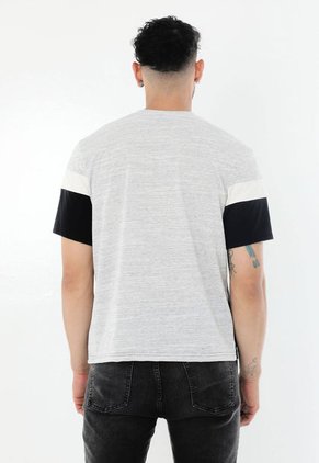 Camiseta Gris En Bloques Para Hombre Belife