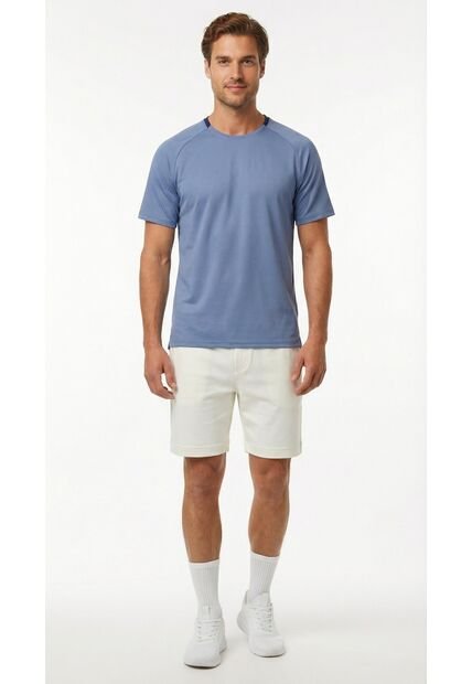 Camiseta Deportiva Raglán Azul Para Hombre