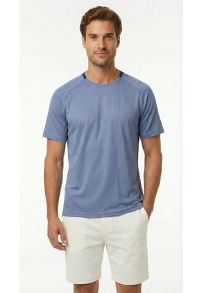 Camiseta Deportiva Raglán Azul Para Hombre