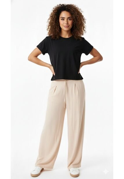 Camiseta Manga Corta Negra Para Mujer