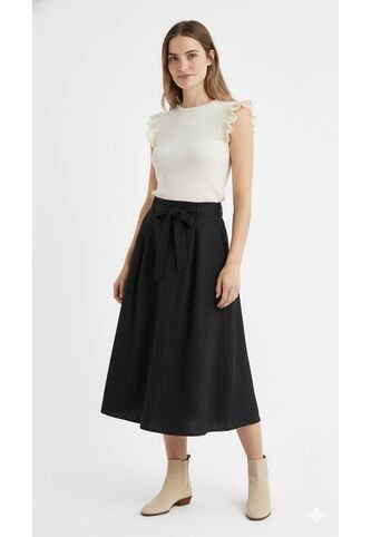 Falda Negra Para Mujer Belife