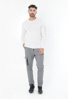 Pantalón Gris Con Marquilla Parche En Frente Para Hombre Belife