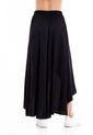 Falda Larga Negro Con Cintura Resortada Y Abertura Frontal Para Mujer de Belife