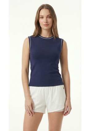 Camiseta Deportiva Azul Manga Sisa Para Mujer