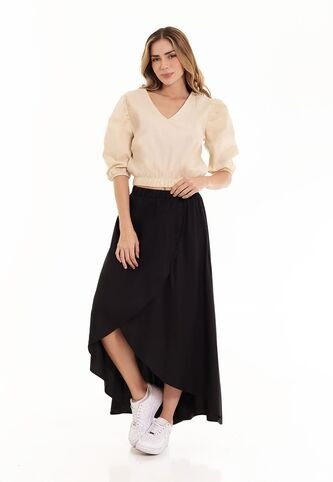 Blusa Con Manga Bombacha Para Mujer Belife