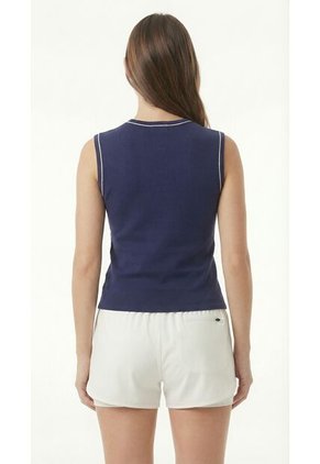 Camiseta Deportiva Azul Manga Sisa Para Mujer