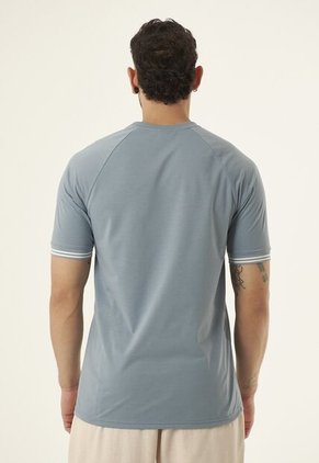 Camiseta Manga Corta Estampada Azul Para Hombre