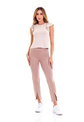 Pantalón Arena De Pretina Ancha Con Elástico Para Mujer