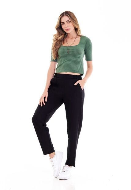 Blusa Verde Con Escote Para Mujer