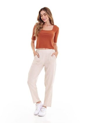 Blusa Con Escote Cuadrado Y Manga 3/4