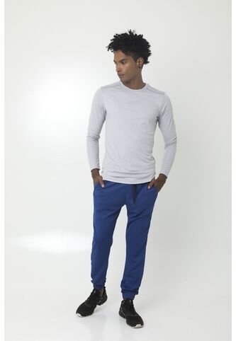 Camiseta Deportiva Manga Larga Gris Con Detalles Reflectivos Para Hombre Belife