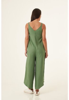 Enterizo Largo Verde Con Silueta Amplia Para Mujer