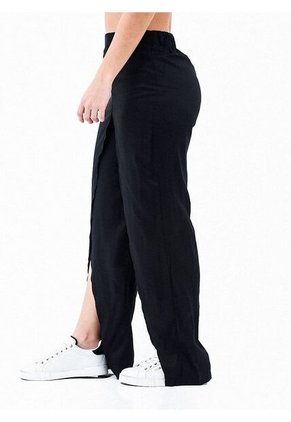 Pantalón Amplio Negro Con Aberturas En Botas Para Mujer