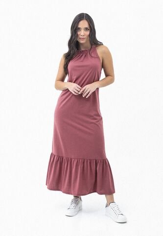 Vestido Largo Rojo Con Manga Sisa Sesgada Para Mujer Belife.-.- Belife