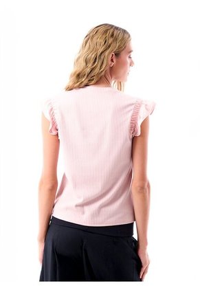 Camiseta Manga Sisa Rosada Para Mujer