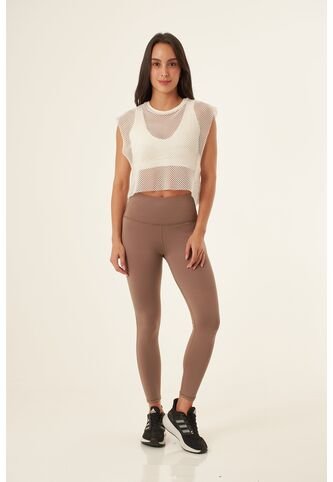 Camiseta Manga Sisa Color Ivory En Tela Malla Para Mujer Belife