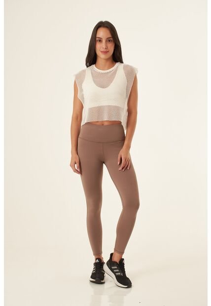 Camiseta Manga Sisa Color Ivory En Tela Malla Para Mujer