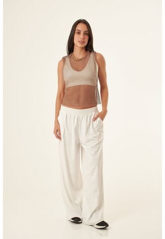 Camiseta Manga Sisa Color Café En Tela Malla Para Mujer Belife