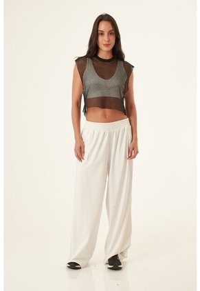 Camiseta Manga Sisa Negra En Tela Malla Para Mujer