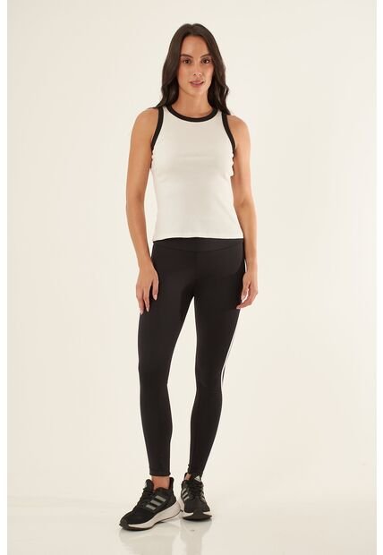 Camiseta Manga Sisa Blanca En Rib Para Mujer