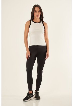 Camiseta Manga Sisa Blanca En Rib Para Mujer