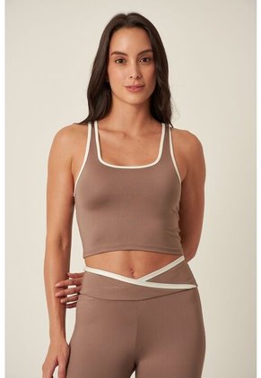 Top Café Con Escote En Espalda Para Mujer