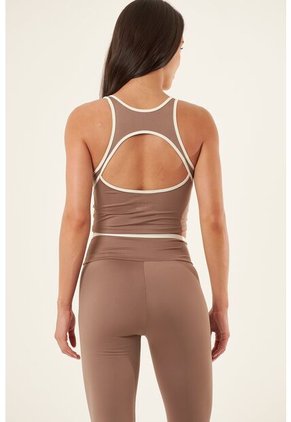 Top Café Con Escote En Espalda Para Mujer