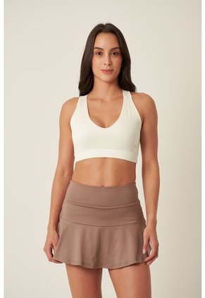 Top Deportivo Ivory Con Escote En Espalda Para Mujer