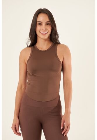 Camiseta Deportiva Manga Sisa Café Para Mujer Belife